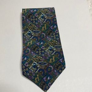 Christian Dior Monsieur floral animal green purple  blazer  jacket suit silk tie